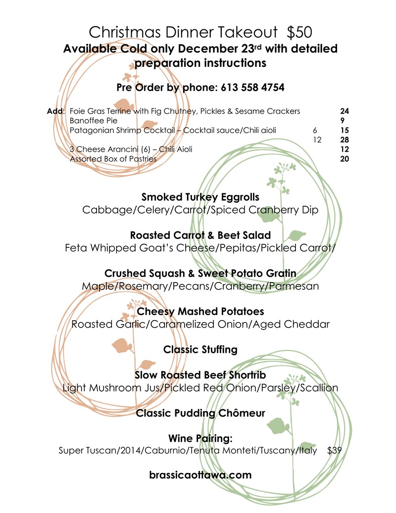 Holiday Menu Dec 23 SOLD OUT